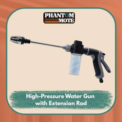 1pc, All-Metal High-Pressure Copper Car Wash Water Gun with Extended Rod And Foam Sprayer for Home Use with Foam Pot Ideal for Car Cleaning And Garden Watering Applications