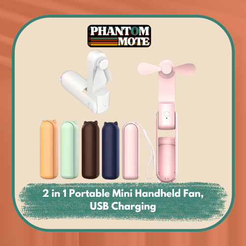 2 in 1 Mini Handheld Fan & Power Bank For Summer