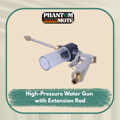 1pc, All-Metal High-Pressure Copper Car Wash Water Gun with Extended Rod And Foam Sprayer for Home Use with Foam Pot Ideal for Car Cleaning And Garden Watering Applications