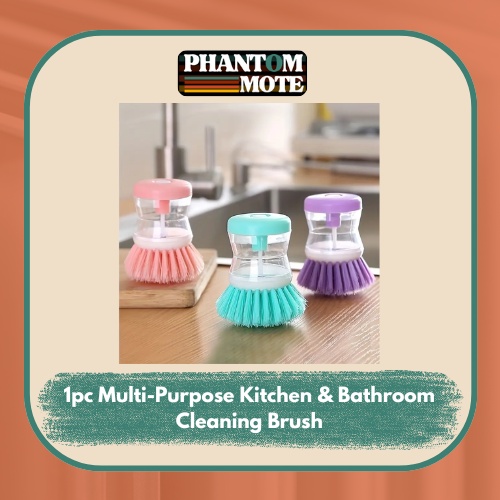 Multi-Purpose Manual Dish Brush - Press-Action Cleaning Brush