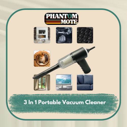 3 In 1 Portable Vacuum Cleaner Wireless Hand-held Cleaning For Car Home (As 228)