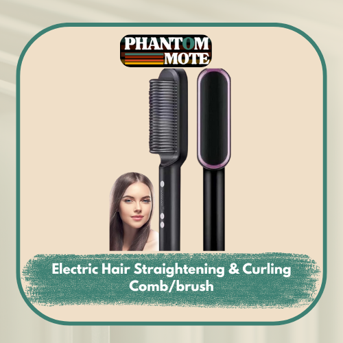 Electric Hair Straightening & Curling Comb/brush ( Random Color )