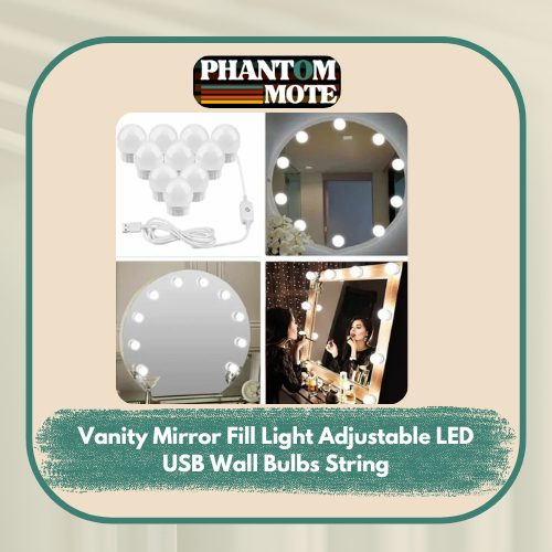 Vanity Mirror Fill Light Adjustable 3 Colors Led Usb Wall Bulbs String