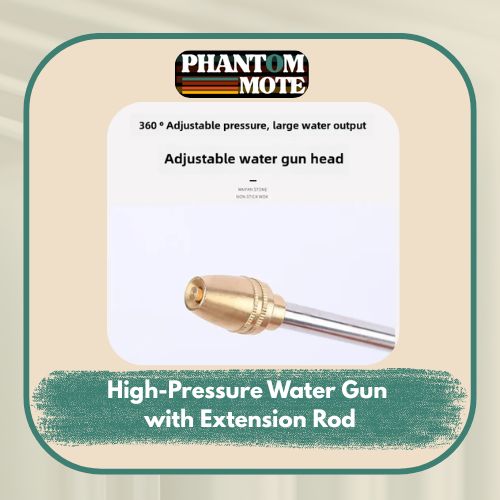 1pc, All-Metal High-Pressure Copper Car Wash Water Gun with Extended Rod And Foam Sprayer for Home Use with Foam Pot Ideal for Car Cleaning And Garden Watering Applications