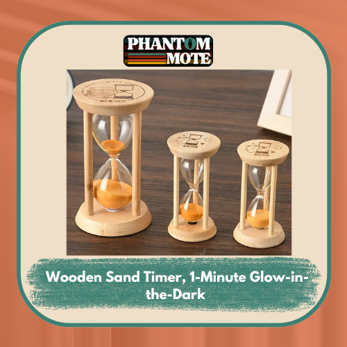 Wooden Sand Timer, 1-Minute Glow-in-the-Dark