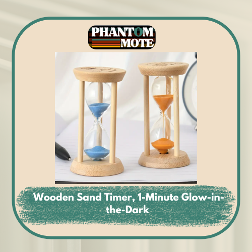 Wooden Sand Timer, 1-Minute Glow-in-the-Dark