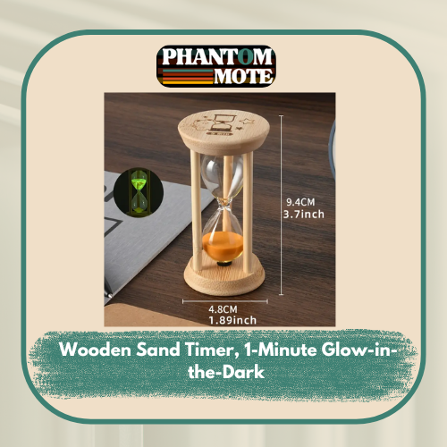 Wooden Sand Timer, 1-Minute Glow-in-the-Dark