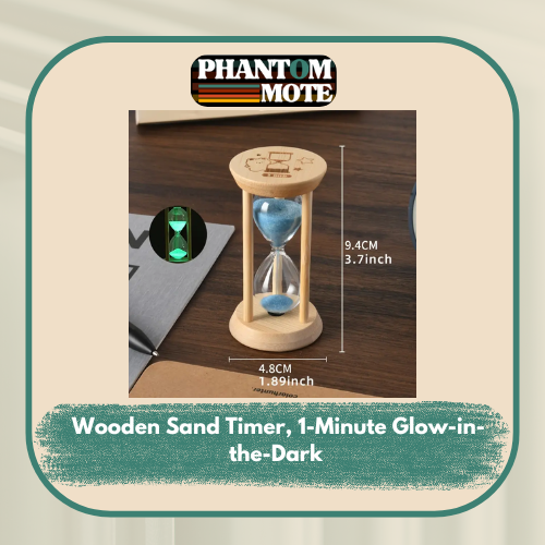 Wooden Sand Timer, 1-Minute Glow-in-the-Dark