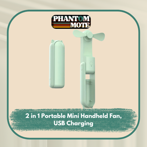 2 in 1 Mini Handheld Fan & Power Bank For Summer