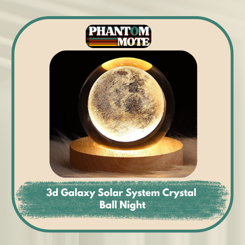 3d Galaxy Solar System Crystal Ball Night Light With Wooden Base For Boys And Girls (random Designs)