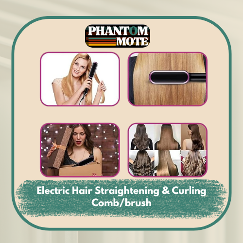 Electric Hair Straightening & Curling Comb/brush ( Random Color )