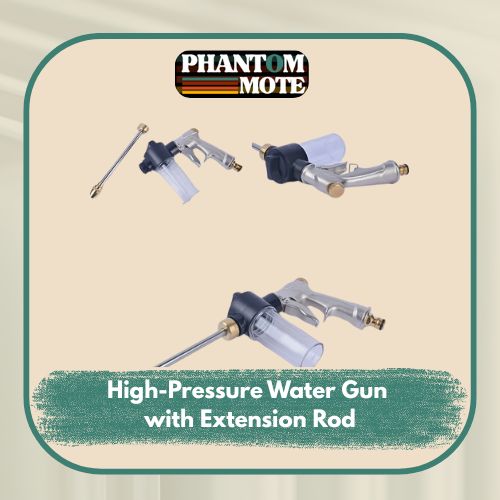 1pc, All-Metal High-Pressure Copper Car Wash Water Gun with Extended Rod And Foam Sprayer for Home Use with Foam Pot Ideal for Car Cleaning And Garden Watering Applications